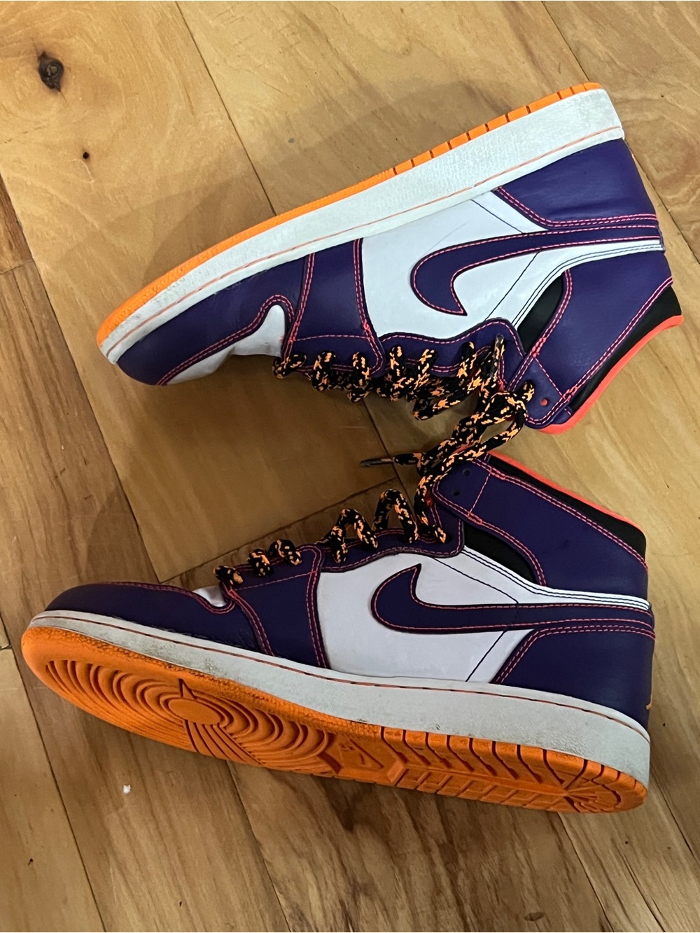 Nike Jordan High-Top Sneakers in Orange & Black